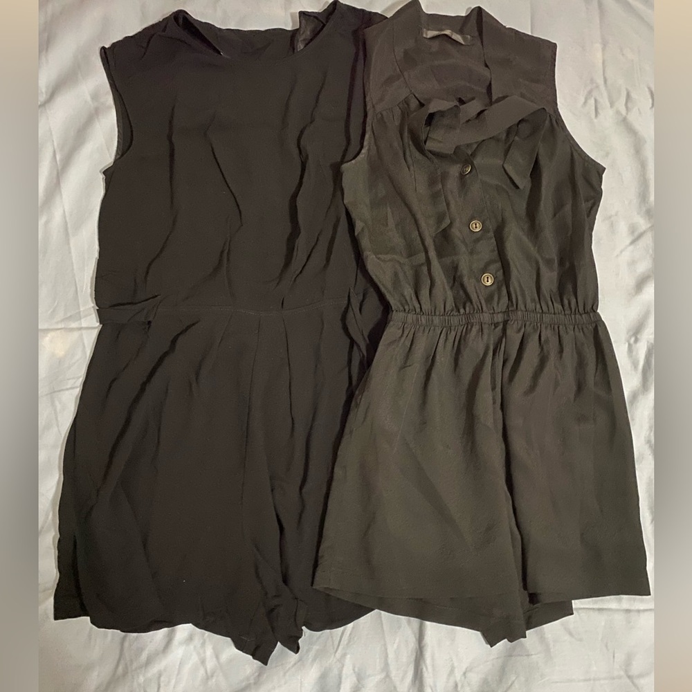 Bundle of 2 Black Rompers. Size Small